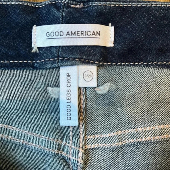 Good American Good Legs Crop Jeans size 2/26 Skinny Leg High Rise Blue NEW - Picture 5 of 6